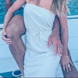Jessie Decker Europe Trip Strapless Dress in Sand- ZARA, Discontinued item NWT